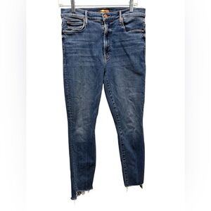MOTHER Stunner Zip Ankle Step Fray Jeans
